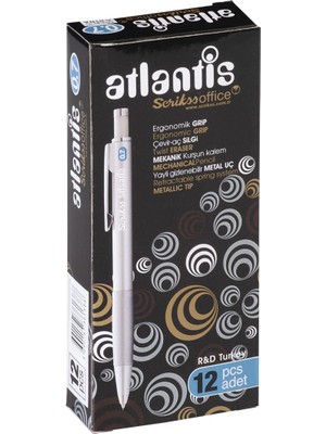Braventa Collection Scrikss Atlantis Versatil Kalem 0.7 mm 12'li Ambalaj Siyah