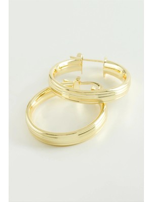 LTG Nova Çizgili Halka Küpe 3 cm