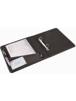 Braventa Collection 2k A534S A5 Suni Deri Sırt 4 cm 2 Halkalı Elite Klasör Siyah, A5