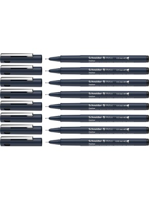 Braventa Collection Schneider Pictus Fineliner (8 Farklı Çizgi Kalınlığı: 0,05 – 0,9 Mm) Siyah, 8'li
