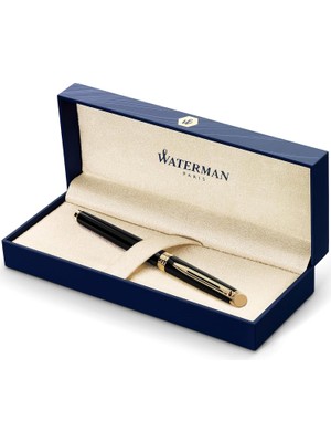 Braventa Collection Waterman Hemisphere Lake Siyah Altın Tasarımlı Roller Kalem, Ince Uç, Siyah Mürekkep