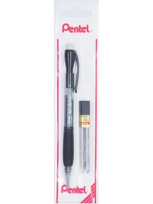 Braventa Collection Pentel 0.5 mm Kauçuk Tutaçlı Versatil - Champ + Yedek Uç Siyah