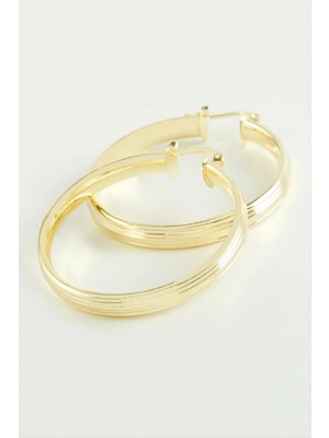 LTG Nova Çizgili Halka Küpe 4,5 cm