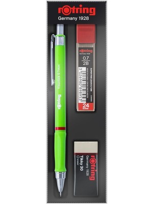Braventa Collection Rotring Visuclick+ Min Silgi Okul Seti 0,7mm-Opak Yeşil