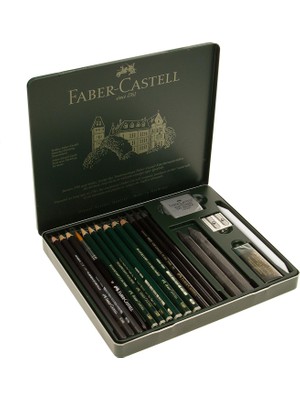 Braventa Collection Faber-Castell Pitt Grafit Sanat Seti, Siyah, 19 Parça, Kömür Kalem ve Aksesuarlarla, Gölgelendirme V