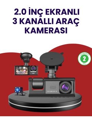 LTG Nova Mey Ithalat® Üç Kameralı Araç Kamerası | Full Hd 1080P Ön + Hd Iç/arka