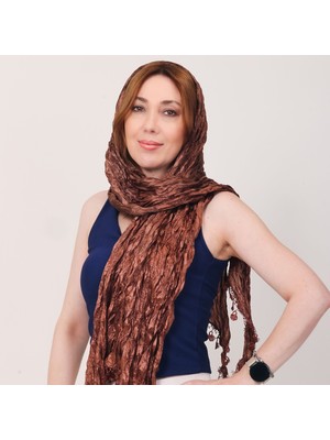 Mystic Shawl Lüks Saten Ipek Krinkle Şal (68 X190 Cm)