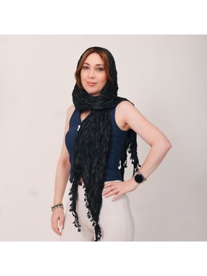 Mystic Shawl Lüks Saten Ipek Krinkle Şal (68 X190 Cm)