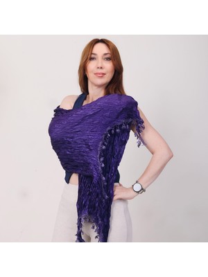 Mystic Shawl Lüks Saten Ipek Krinkle Şal (68 X190 Cm)