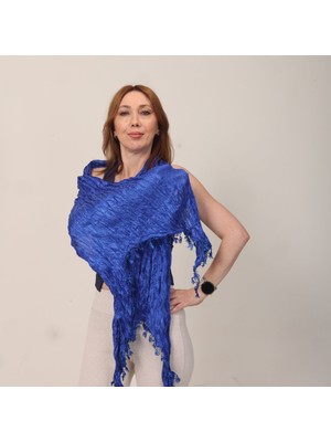 Mystic Shawl Lüks Saten Ipek Krinkle Şal (68 X190 Cm)