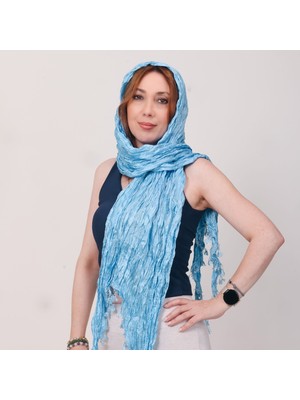 Mystic Shawl Lüks Saten Ipek Krinkle Şal (68 X190 Cm)