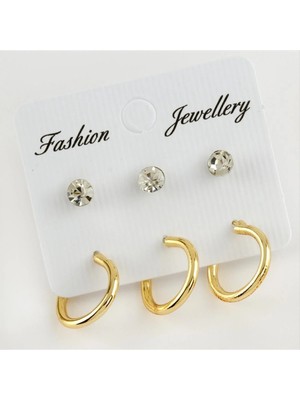 LTG Nova 6 Adet Taşlı Halka Küpe 1,5 cm