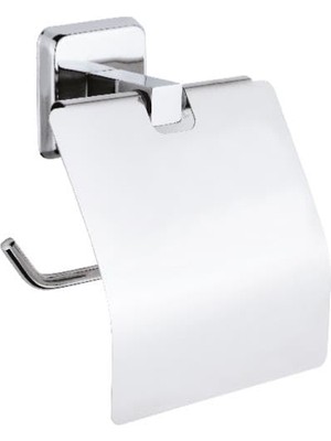 Braventa Collection Alper Banyo Kare Krom Yapışkanlı Kapaklı Tuvalet Kağıtlığı Wc Kağıtlık Tuvalet Kağıdı Askısı