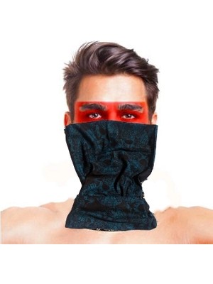 İsmiyle Al Mey Ithalat® Baf Bandana Çoklu Kafatası Mavi Siyah Maske