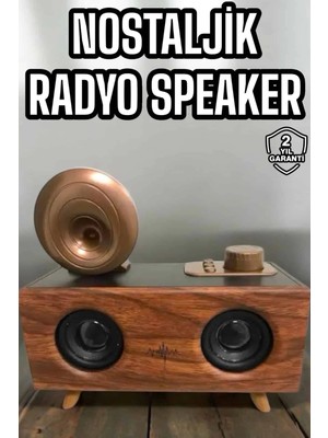 İsmiyle Al Mey Ithalat® Bluetooth Hoparlör Ahşap Klasik Retro Gramofon Bluetooth Müzik Kutusu