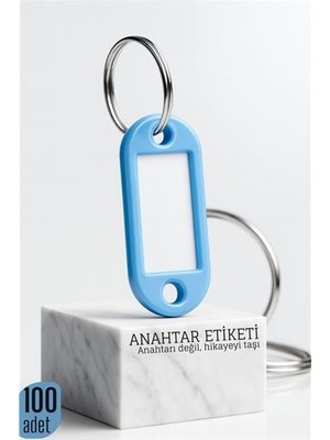 Etiketli 100'LÜ Anahtarlık Halkası – Isim Yazılabilir Metal Halka ile Şık Tasarım  Nemere