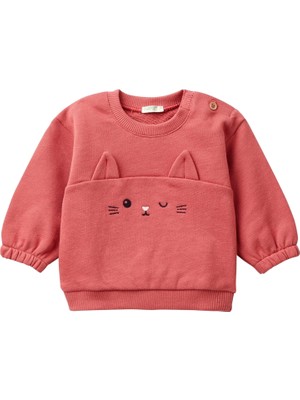 Braventa Collection United Colors Of Önü Kulak Detaylı Omzu Düğmeli Bisiklet Yaka Sweatshirt Sweatshirt Bebek