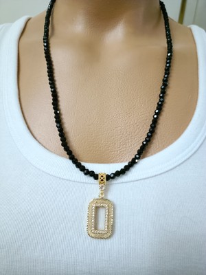 Elisi Takı Story Gram Altın Takmak Için Altın Kaplama Kolye Kristal Cam Boncuk Kolye 56 cm