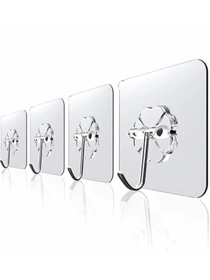 Braventa Collection Sas Haus Askı Askılık 5 Adet Güçlü Şeffaf Duvar Askısı Askılığı Yapışkan Vantuz Kanca Mutfak Banyo A