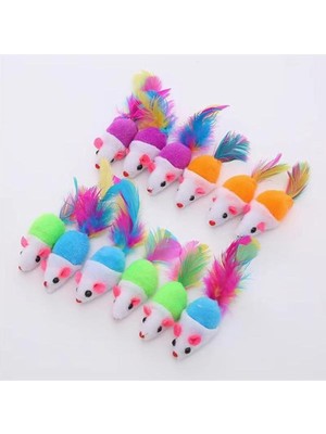 Braventa Collection Renkli Peluş Fare Kedi Oyuncağı 8 cm 3 Lü