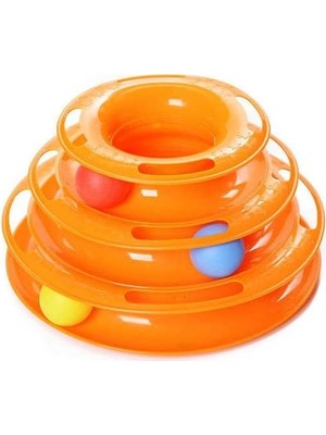 Braventa Collection Tower Of Tracks Toplu Yuvarlak Kedi Oyuncağı Kedi Eğlencesi Pembe (Turuncu)