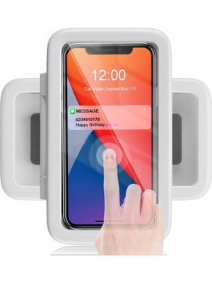 Braventa Collection Kyrotech 360° Döner Su Geçirmez Duş Telefon Tutucu, Buğu Önleyici Hd Dokunmatik Ekranlı Banyo Telefo