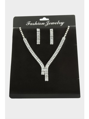 Tamtur Baget Zirkon Taşlı Lüks Set Kolye 7 mm