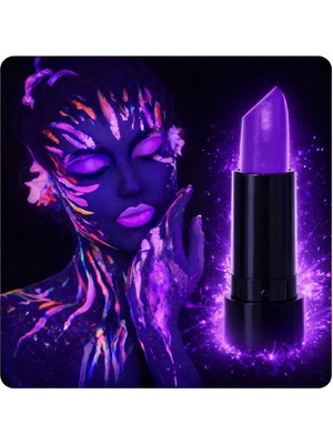 Evvano Uv Neon Mor Ruj – Karanlıkta Parlayan Makyaj Boyası