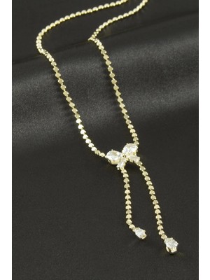 Bijuteri Net Fiyong Zirkon Taşlı Lüks Çelik Kolye