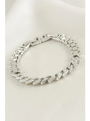 Bijuteri Net Xuping Zikzak Zirkon Taşlı Lüks Çelik Bileklik