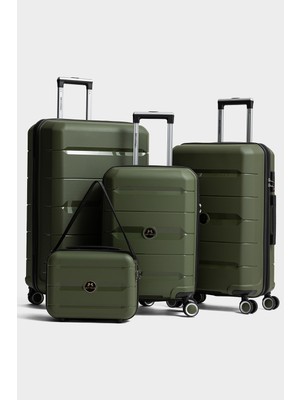 Fiyaka My-Pp 4'lü Tekerlekli Kırılmaz  Set Valiz  Polipropilen Süper Esnek Kırılmaz Tekerlekli Valiz Bavul Seyaha Valiz Seti