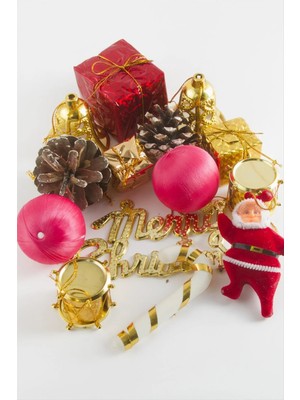 Bijuteri Net 15 Adet Karışık Orta Boy Yılbaşı Ağaç Süsü