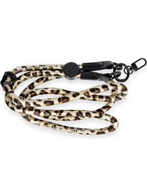 Butik Mey Ithalat®  Jı Leopar Desenli Boyun Askısı - Gold