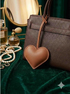 Mik Store Pofuduk Kahverengi Kalp Anahtarlık & Çanta Süsü