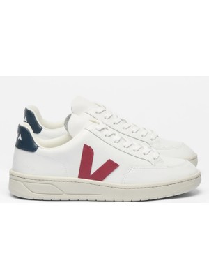 Veja Beyaz- Bordo- Lacivert Kadın Sneaker V-12 Leather