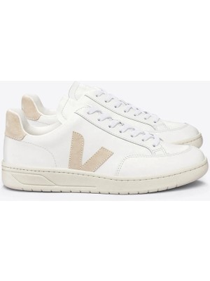 Veja Beyaz - Krem Kadın Sneaker V-12 Leather