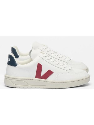 Veja Beyaz- Bordo- Lacivert Erkek Sneaker V-12 Leather