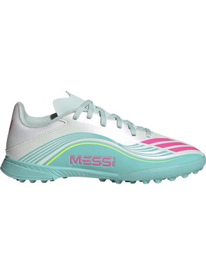adidas F50 Messi League Çocuk Beyaz Halı Saha Kramponu.-
