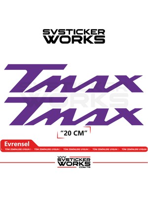 Sv Sticker Works Yamaha Tmax Uyumlu Yazı Sticker – Yüksek Kalite Özel Kesim Folyo (2'li Set)