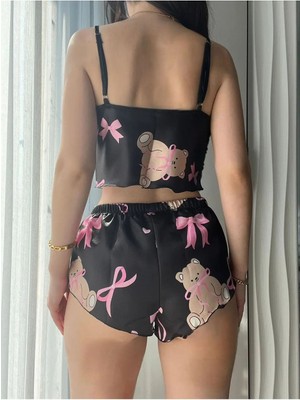 Arfi Love Ayıcık Desenli Şortlu Pijama Takımı