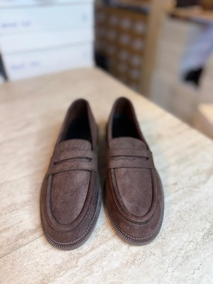 Poteen Gigi Kadın Loafer Yumuşak Süet Günlük Ayakkabı P323-SIYAH