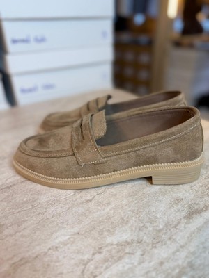 Poteen Gigi Kadın Loafer Yumuşak Süet Günlük Ayakkabı P323-SIYAH