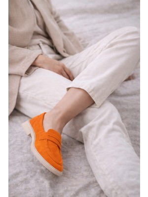 Poteen Gigi Kadın Loafer Yumuşak Süet Günlük Ayakkabı P323-SIYAH