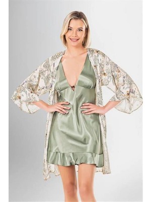 Aria's Closet Arias Closet 2 Li Kısa Sabahlık Takımı Desenli