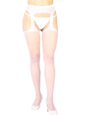 Fantastik Store Beyaz Özel Bölgesi Açık Fantazi Külotlu Çorap TM1054