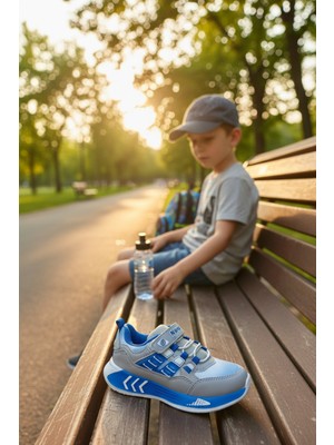 Enoch Erkek Çocuk Çok Panelli Cırtlı ve Esnek Bağcıklı Günlük Spor Ayakkabı