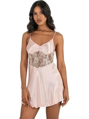 Aria's Closet Arias Closet Somon Kısa Saten Gecelik 8239