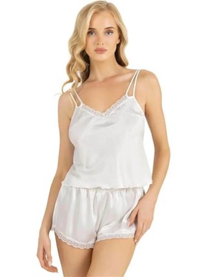 Aria's Closet Arias Closet Ekru Saten Şort Takımı 9210