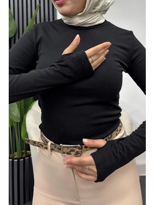 Tesettür Diyarı Kadın Oys Pamuklu Body-Siyah