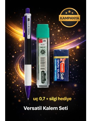W-Design 1 Adet 0.7 Versatil Kalem + 1 Adet 0,7 Uç + 1 Adet Silgi 3 Lü Set
